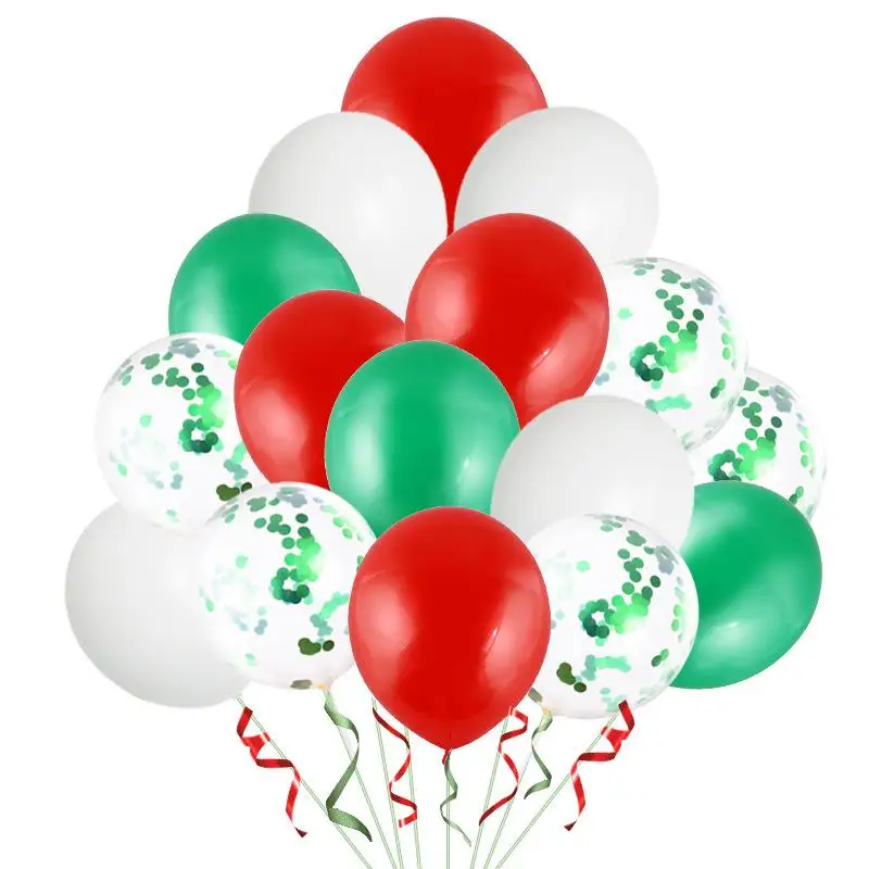 

New Year 2.8g Christmas balloon set 12 inch xmas green balloon thick latex rounded red balloon DIY Christmas decoration ZB262