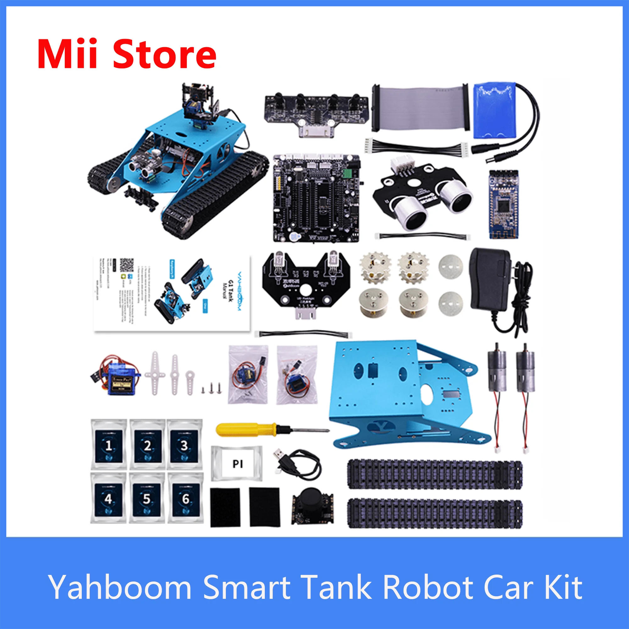 Yahboom AI Vision Maker Stem    G1 Ʈ ũ κ ڵ ŰƮ, WiFi ī޶ 