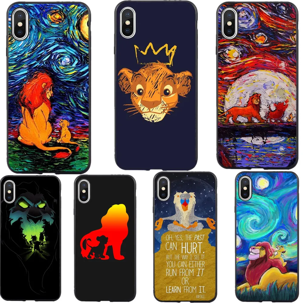 Чехол из ТПУ для телефона Lion King Moon Lions Simba Fanfrea iPhone XS MAX XR 7 8 6 6s Plus nala simba timon 11 Pro