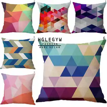

Geometric pattern cotton linen pillow sofa pillow suitable for home decoration office chair cushion