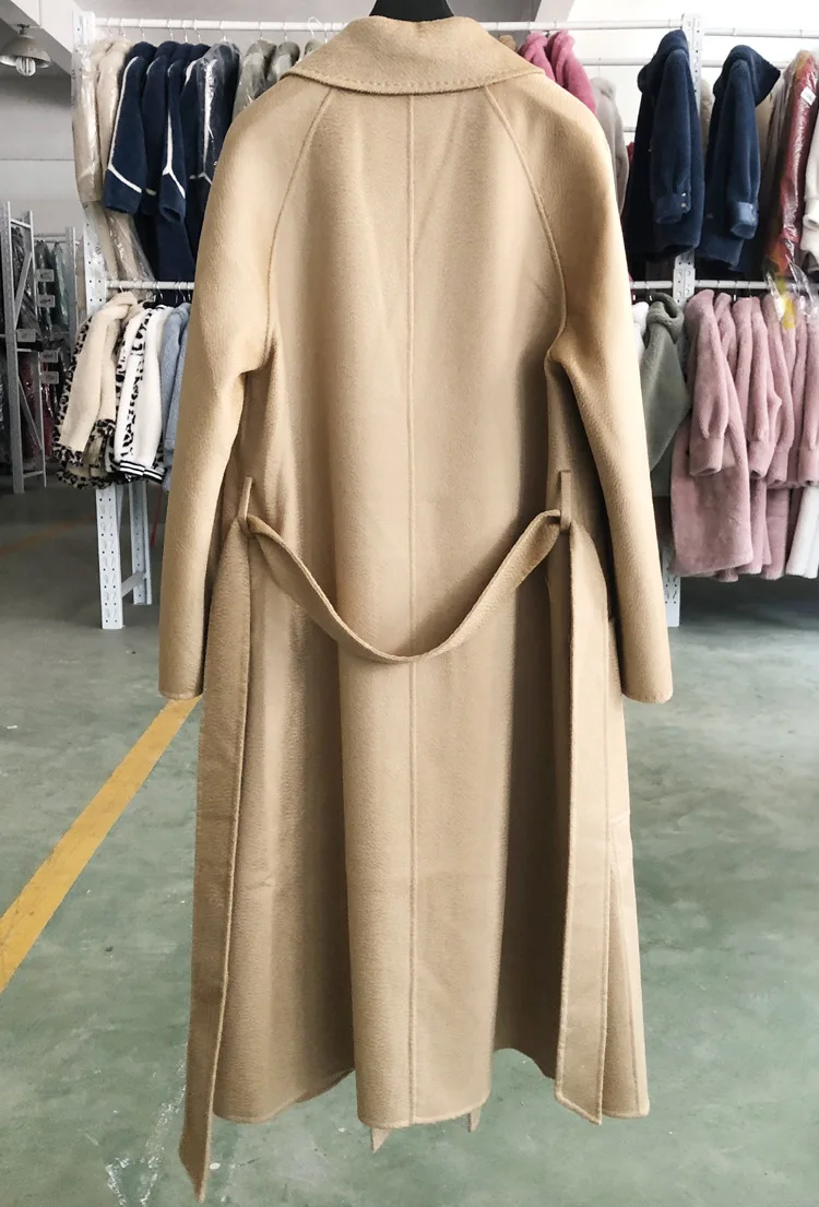 Brand High Quality Double-Sided Female Cashmere Coat Solid Color Long Lengthen Women's Woolen Coat Winter Wool Cloak Plus Size Leather Jackets