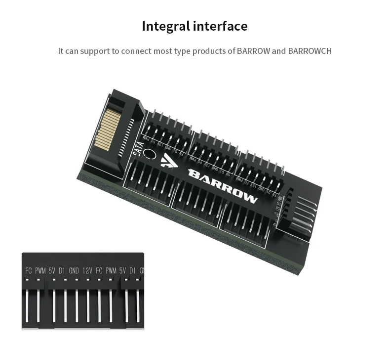 Barrow DK401-7, 7-way Controllers, Full Function RGB and fan hub , Sata power supply interface, PC Water Cooling accessories  