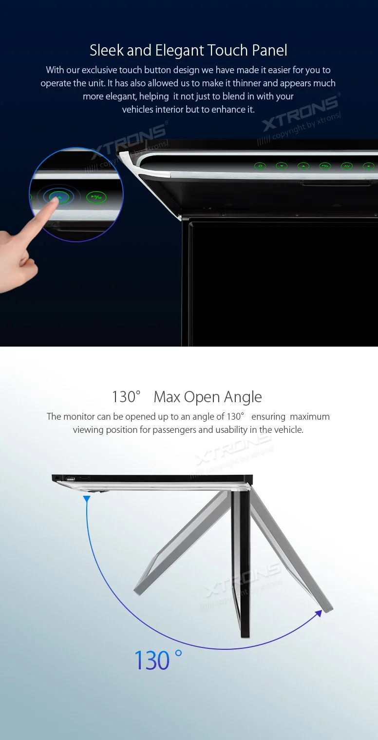 17," Ультра-тонкий дизайн сенсорной кнопки откидной автомобильный монитор крыши автомобиля на крыше(2 ИК наушники в комплекте