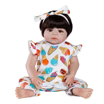 

Reborn doll 55CM Newborn Princess Dressing Dolls Body silicone doll Girl Reborn Baby Doll Bath Toy Birthday christmas doll gift