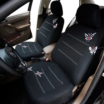 

Butterfly Embroidered Car Seat Cover Universal Fit Most Vehicles Seats Interior Accessories Black Seat Covers