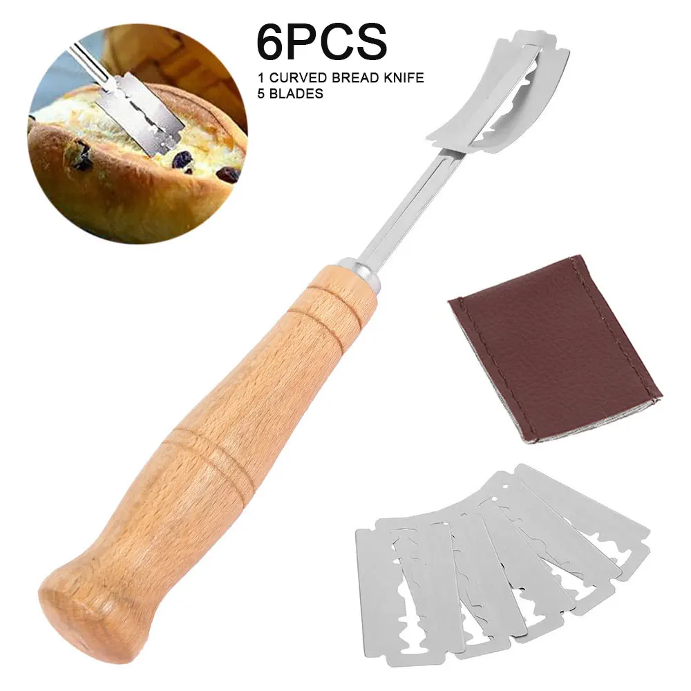 Plastic/Wooden Bread Lame Tools Bakery Scraper Bread Knife/Slicer