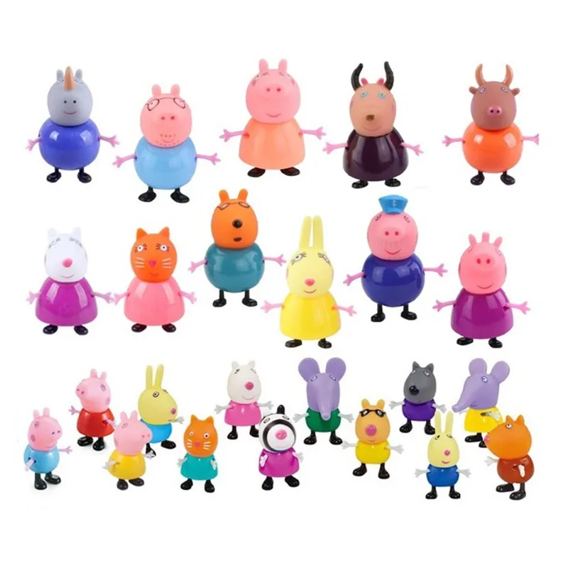 

25pcs/set Peppa pig George friend Family Pack Dad Mom Action Figure Original Pelucia Anime Toys Boy girl gifts