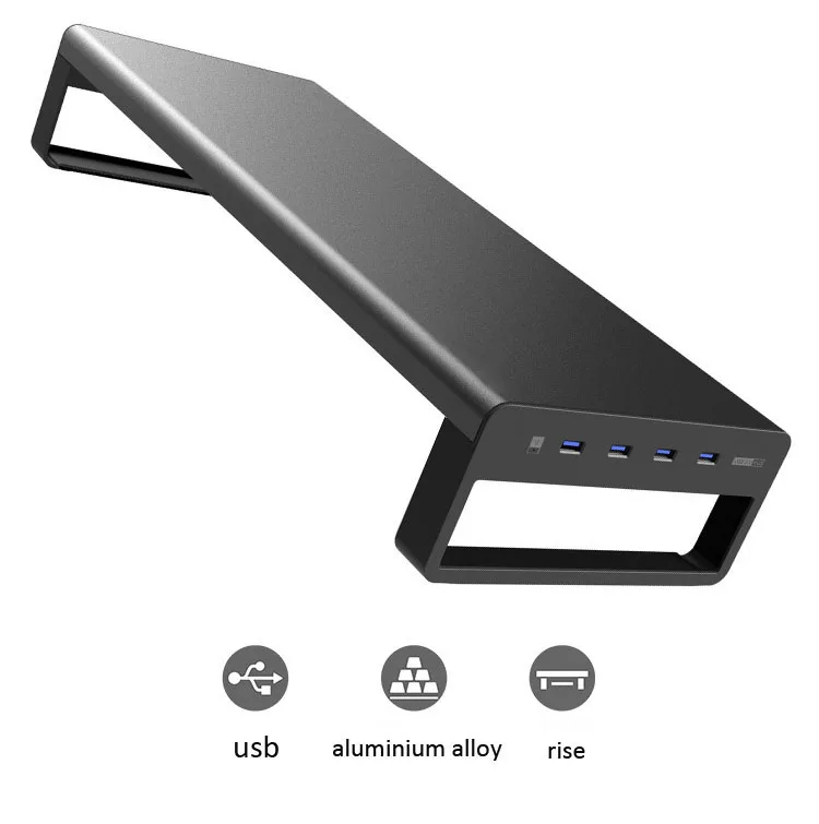 Aluminium-Alloy-Monitor-Stand-Computer-Base-Table-With-4-Usb3-0-Laptop-Desk