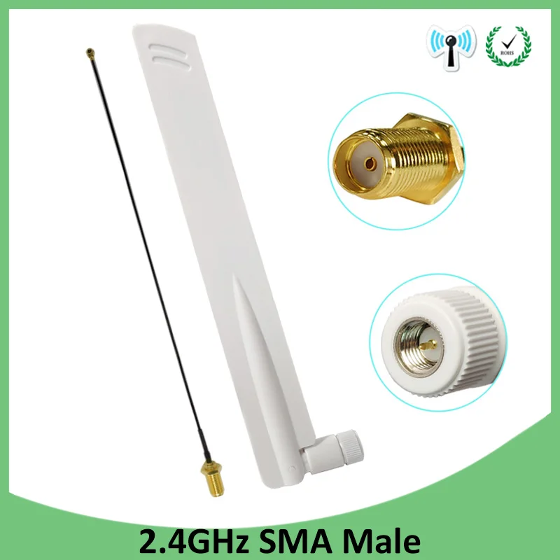 

2.4Ghz Wifi antenna 8dbi SMA Male connector Omni-Directional 2.4 ghz antenne Router wi fi Antena +21cm RP-SMA Male Pigtail Cable