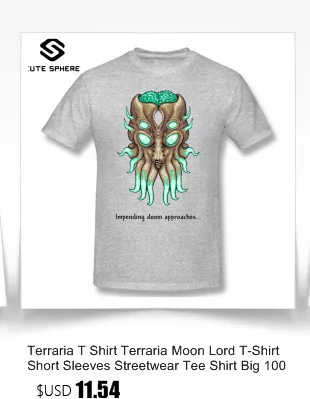 Футболка Terraria, футболка Terraria Moon Lord, короткие рукава уличная одежда, футболка, большая футболка из 100 хлопка, отличная графическая футболка