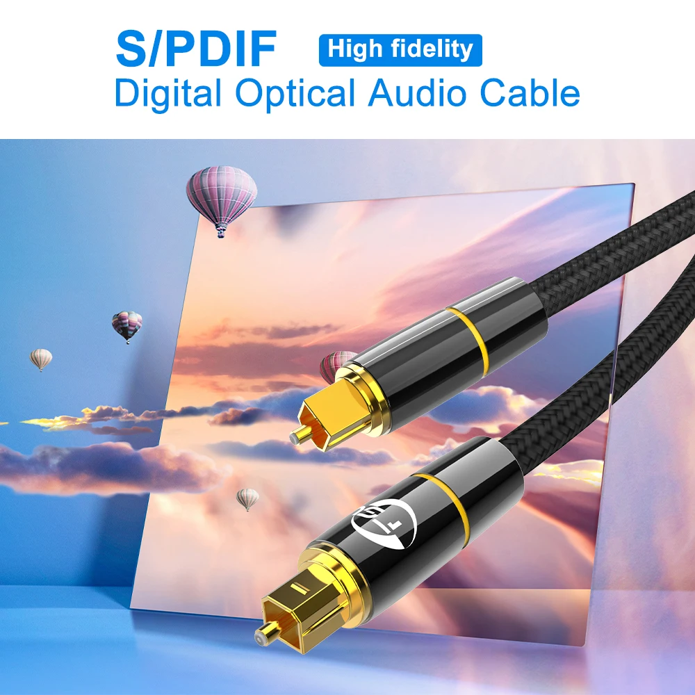 Digital Optical Audio Cable SPDIF Fiber Toslink Coaxial Cable Gold