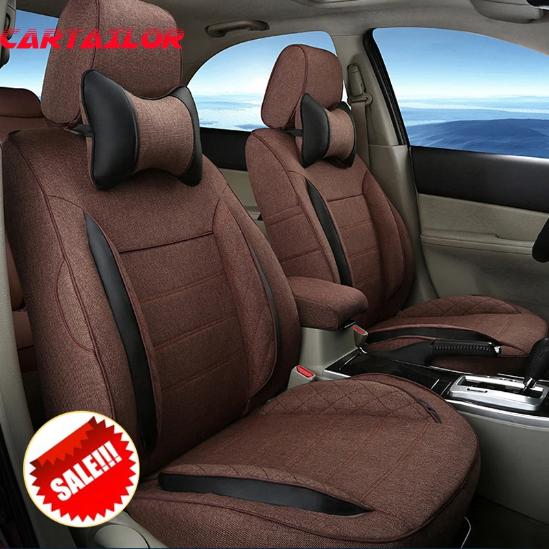 

Чехлы для автомобильных сидений, черные, льняные, для Toyota Land Cruiser
