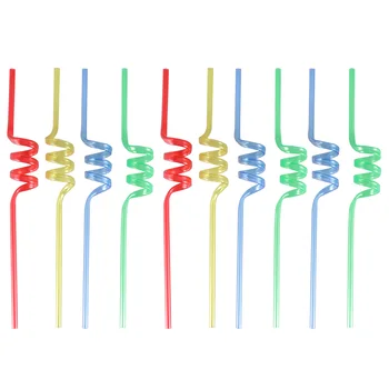 

10PCS Straws Flexible 5MM Crystal Swirl Straws Krazy Straws Drinking Straws Party Straws for Tableware Birthdays Baby Showers