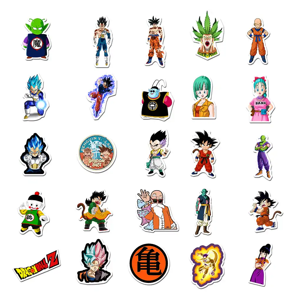 50枚ドラゴンボール防水リムーバブルアニメキャラクター文字ステッカーノートブック落書きステッカースーツケースステッカー