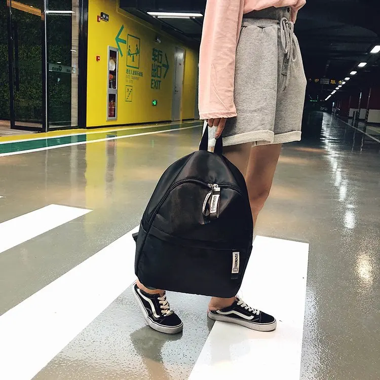 

2019 Autumn New Style Backpack WOMEN'S Bag Simple Nylon Cloth Schoolbag Casual Versatile Backpack
