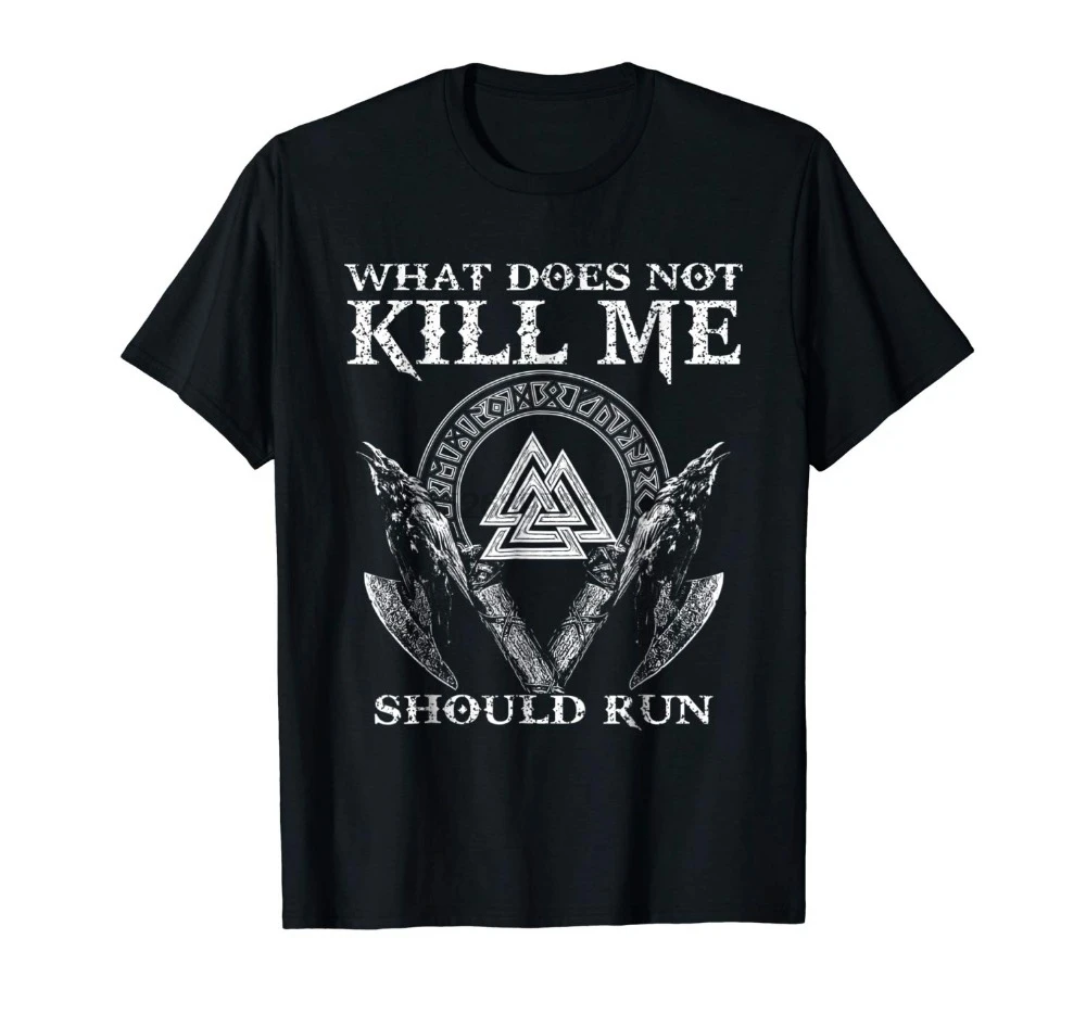 

What Does Not Kill Me - Hugin And Munin 2020 Summer Style Brand Casual O-Neck Male Tops Tees Printing On T Shirts