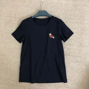 

Women T-shirt New Tops Women Colored Artificial Diamond Bird Women's Cotton T-shirt