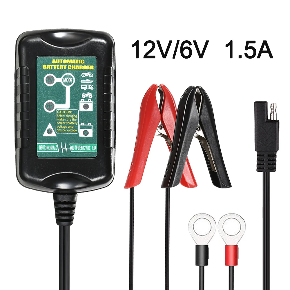 

EU/US Plug 12V/6V Vehicle Battery Charger Maintainer Best Charging for RV Motorcycle Automatic Marine AGM GEL Batteries