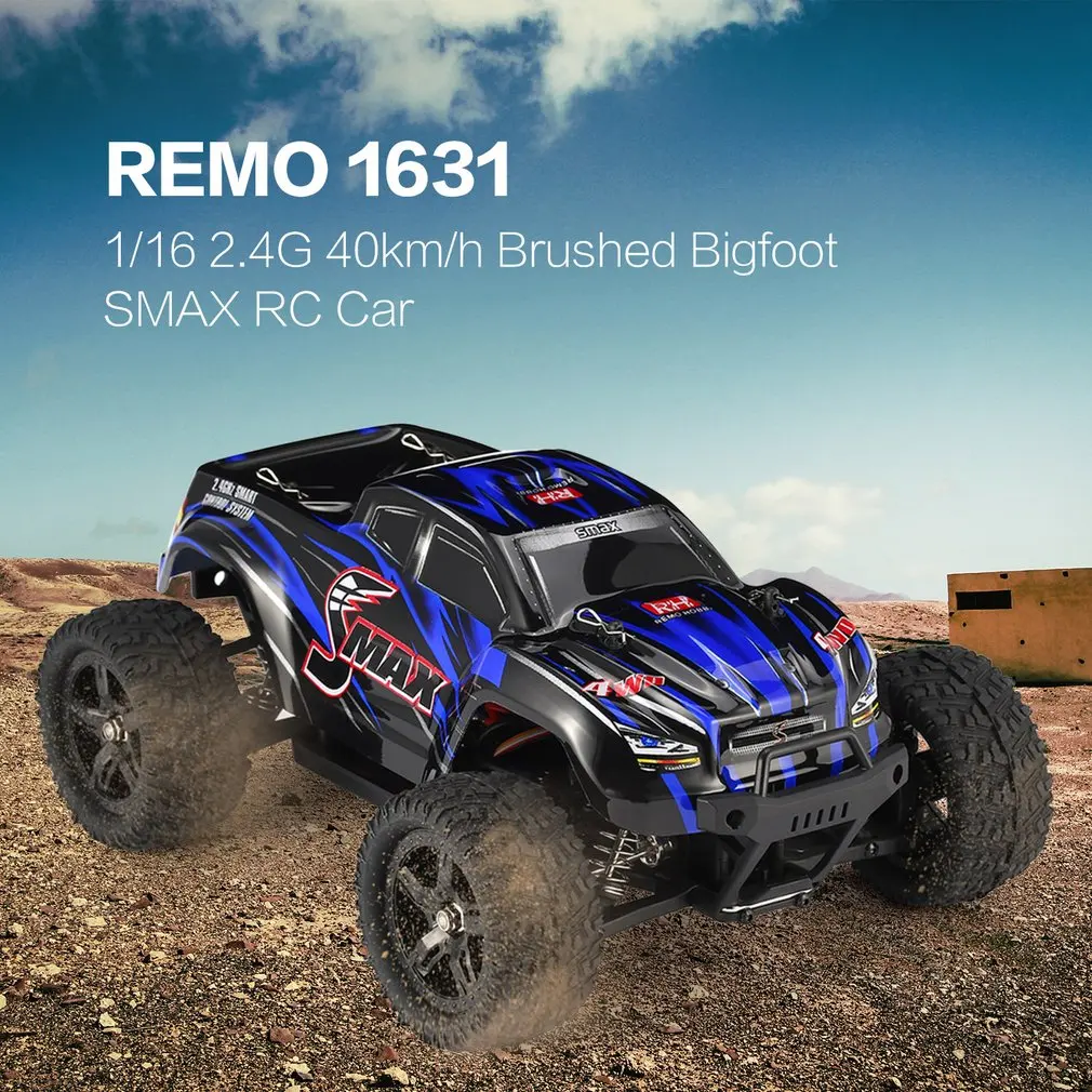 REMO 1631 1/16 Масштаб 2,4 г 40 км/ч высокая скорость 4WD матовый внедорожный грузовик большие колеса Bigfoot SMAX RC Автомобиль Дистанционное управление детский подарок