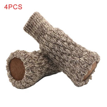

4pcs Knitted Chair Leg Socks Solid Anti Scratch Non Slip Floor Protector Thickened Home Decor Foot Pad Elastic Furniture Cover