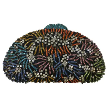 

Latest Design Ladies Party Small Purse Fashion Flower Crystal Clutch Handbag and Purse Female Prom Purse Bridal Shoulder Bag