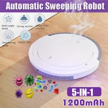 5-in-1 Fully Automatic Multifunctional Smart Robot Vacuum Cleaner USB Charging Sweeping Robot Dry/Wet UV Disinfection Cleaner