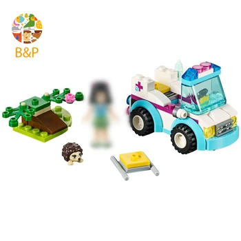 

41086 96Pcs Friends Series The Vet Ambulance Model Building Blcok set Brick compatible 10534 Toys for children Gift