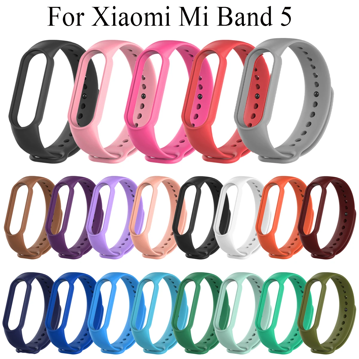 

Силиконовый ремешок для смарт-часов Xiaomi Mi Band 5, модный спортивный оригинальный сменный Браслет Для Xiaomi Mi band 5