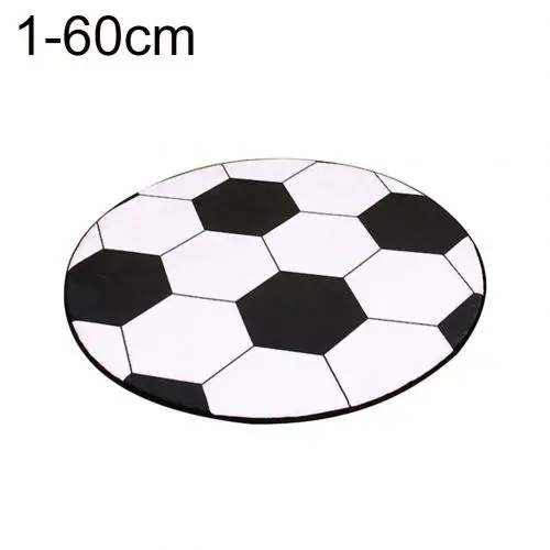 Round Floor Mats for Living Room Football Basketball Pattern Rugs Pad Chair Mat Carpet Rugs Anti Slip Floor Mat Doorway carpet - Цвет: 1 60cm