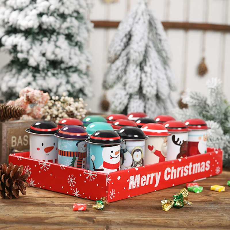 

European Tea Candy Jewelry Storage Box Christmas Small Iron Box Candle Jar Wedding Favor Tin Box House Decor Display