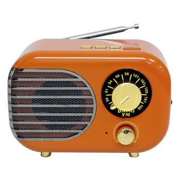 

TF Card ABS Mini USB Rechargeable Portable Retro Multifunctional Aux Bluetooth Radio Audio Music Player DC 5V Home FM Speaker