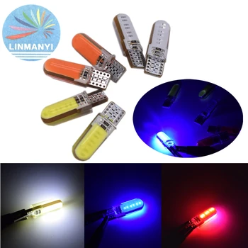 

6PCS 147 168 194 W5W T10 COB Silicone door lights T10 Clearance Lights Cabin lights reading lights License Plate Light White 12V