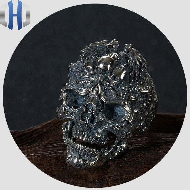 

Skull Ring S925 Sterling Silver Ring Jewelry Ssangyong Original Jewelry International Crafts