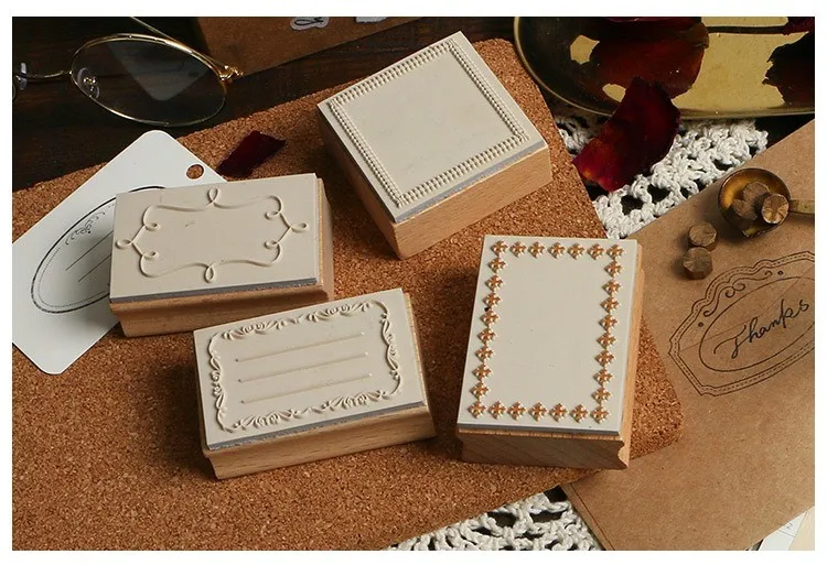 9 различных форм рамки канцелярские деревянные штампы Скрапбукинг Хобби DIY ремесло квадратный Овальный кружевной дизайн