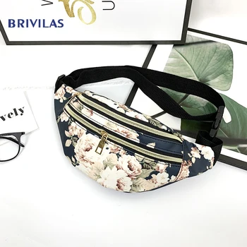 

Brivilas pu print waist bag women fanny pack holographic banana crossbody bag chest shoulder bag belt street fashion female new