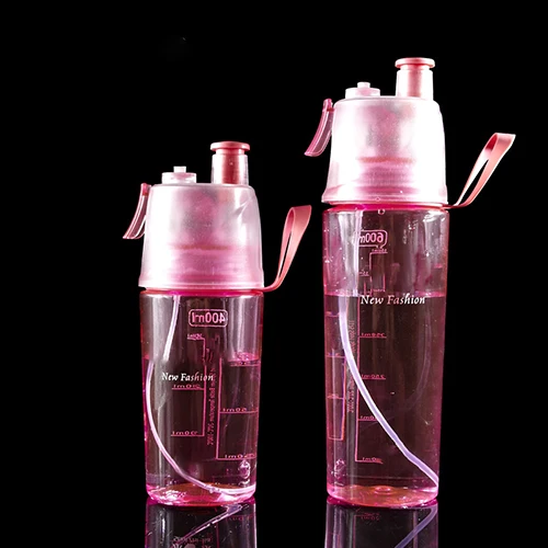 Red suction nozzle 400/600 мл 4 цвета твердый пластиковый спрей прохладная Летняя Спортивная бутылка для воды портативный пластиковый велосипед шейкер для велосипеда мои бутылки для воды - Цвет: Red suction nozzle