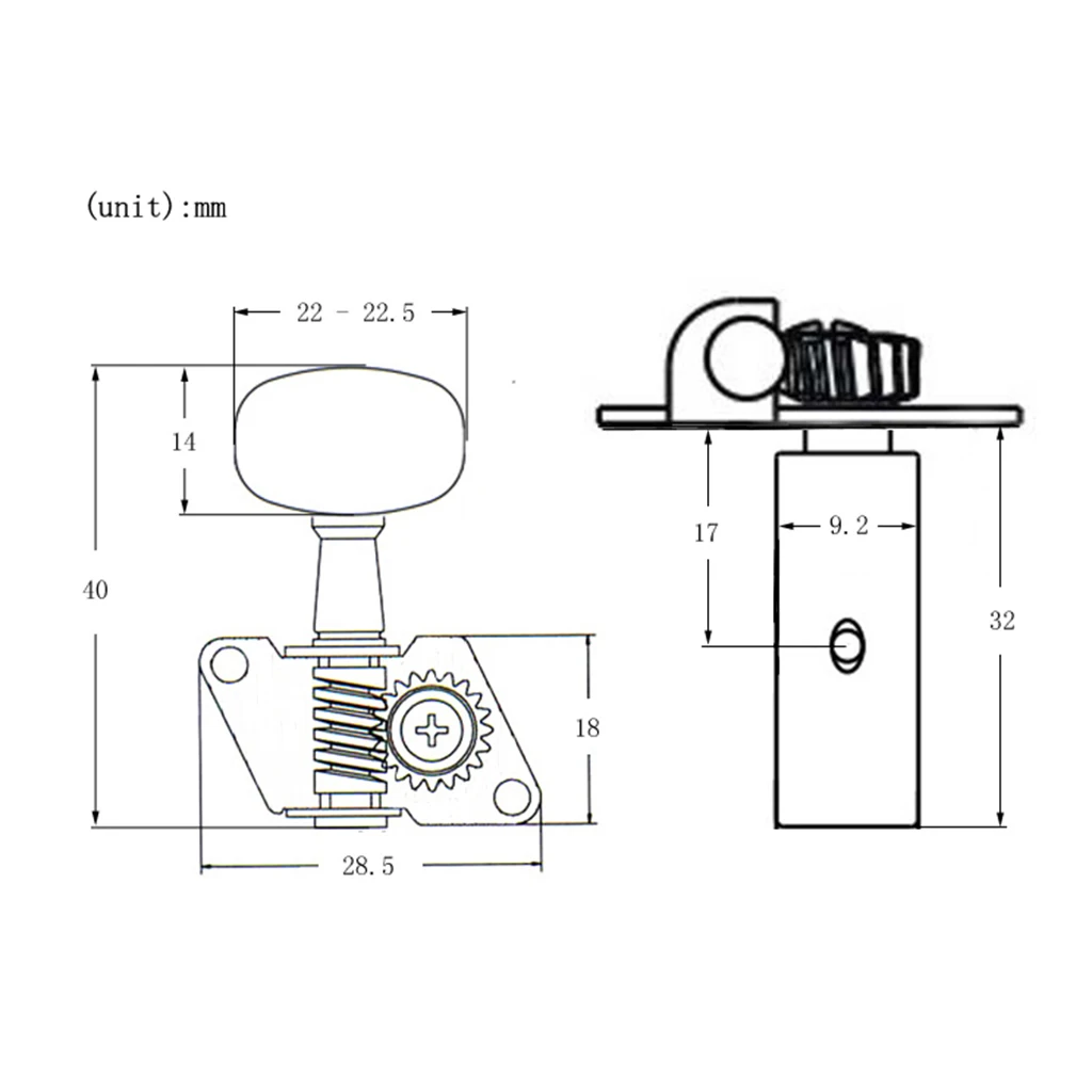 Vintage Acoustic Guitar Tuning Pegs Machine Heads Tuning Keys Tuners 3L 3R Metal