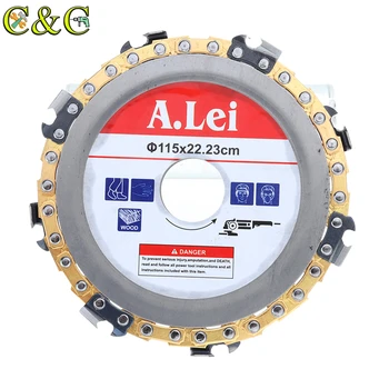 

New golden 4.5 Inch 8Tooth Steel Grinder Fine Chain Disc Wood , plastics, ice and hard rubber Carving Disc For 125 Angle Grinder