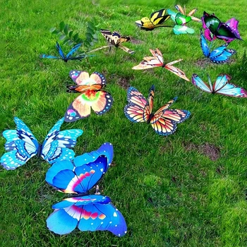 

22CM Colorful Fairy Butterfly On Stick Ornament Home Garden Vase Lawn Craft Decor