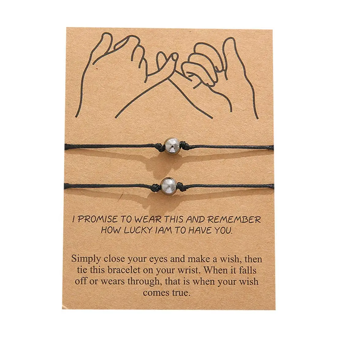 Pinky Promise Bracelets Friendship Couple Distance Matching Bracelet 26  Letters | eBay