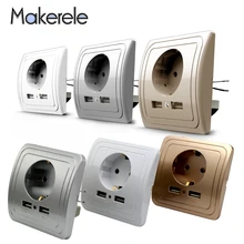 USB настенное зарядное устройство адаптер 16A стандарт ЕС электрическая розетка с 2000 мА двойной usb-порт для зарядки для мобильных устройств