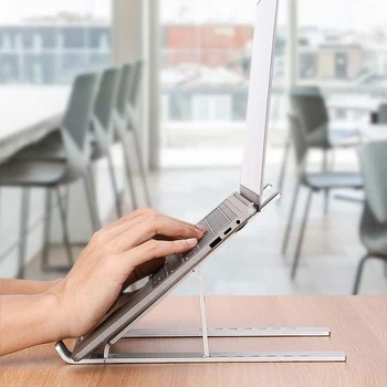 

Laptop Stand Adjustable Foldable Notebook Holder Aluminum Cooling Pad Computer Stand for 13.8-17.3 Inch Laptops