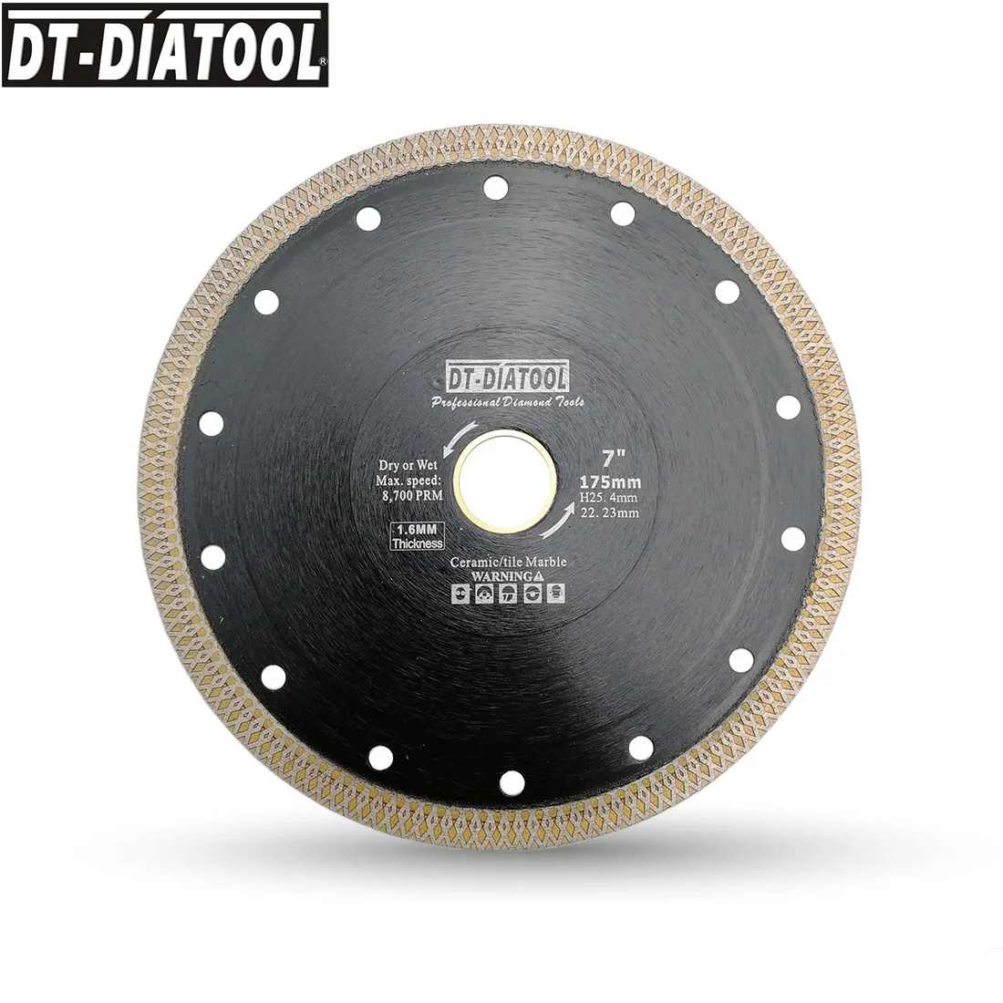 DT-DIATOOL 1 шт. диаметр 175 мм/7 дюймов горячепрессованный спеченный алмазный режущий
