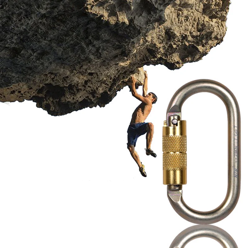 Carabiners Climbing O Shape Aluminum Outdoor Security Quickdraw Mountaineering Sports Buckle Hanging Hook Aloft Work Rescue Tool