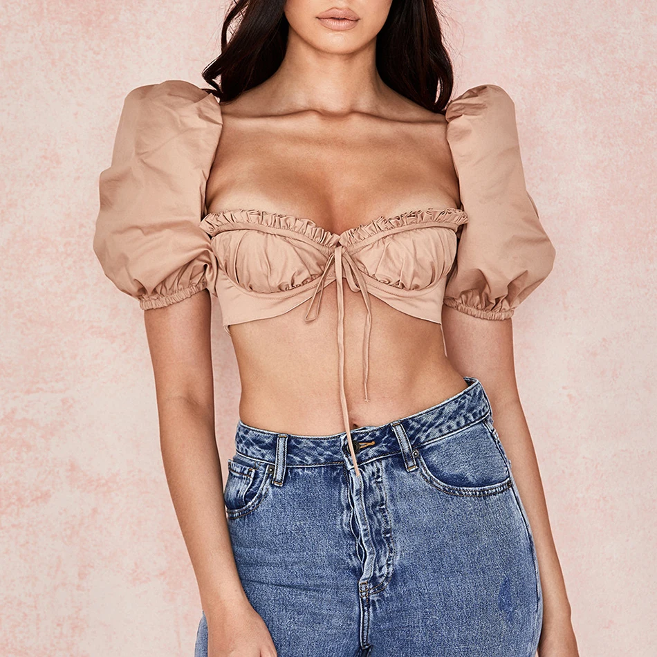 Adyce New Summer Fashion Khaki Short Tops Sexy