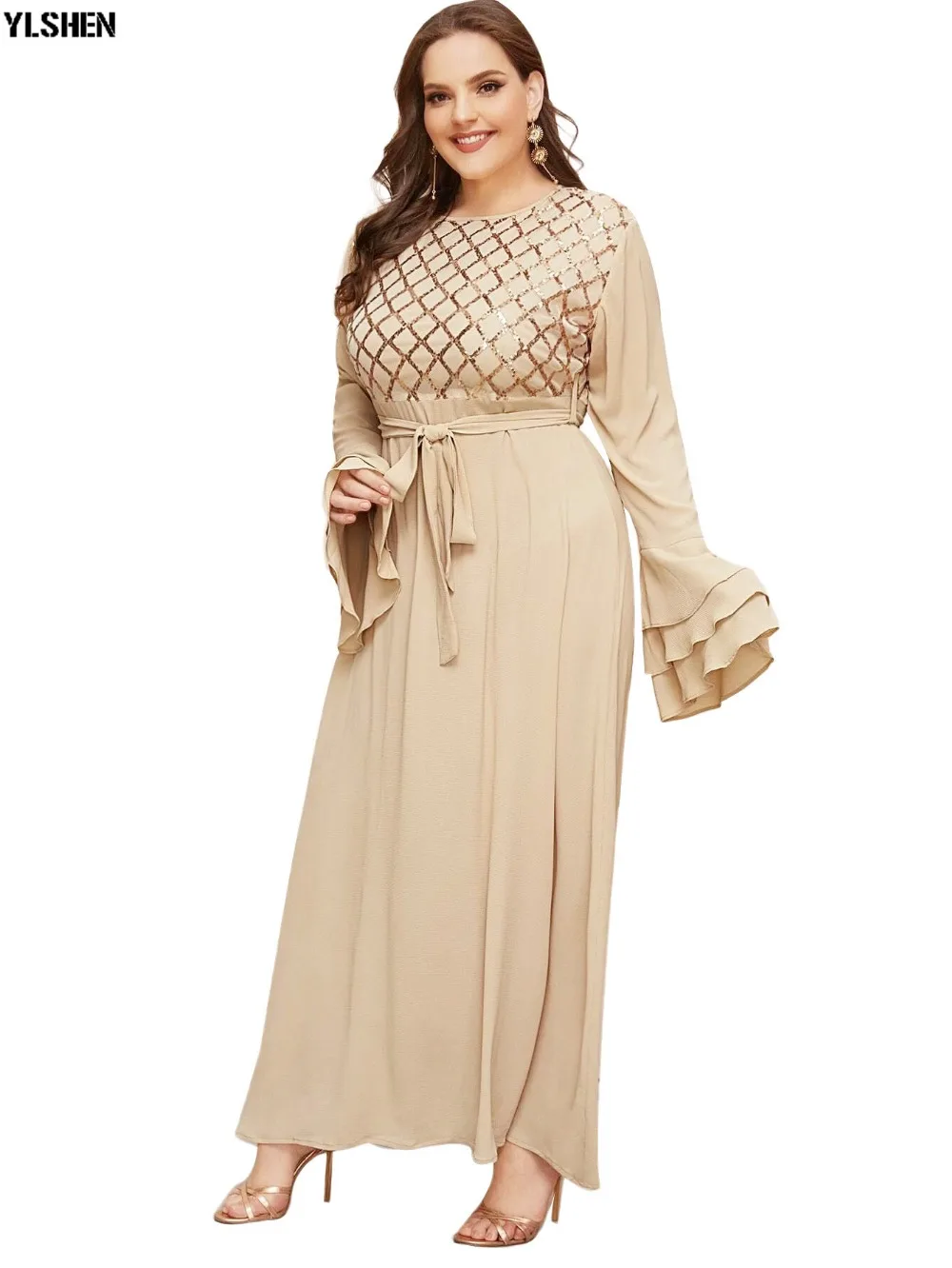 L-5XL Africa Dress African Dresses For Women Clothes Plus Size Dashiki Flare Sleeve Long Muslim Daily Dress Evening Party Dress 09