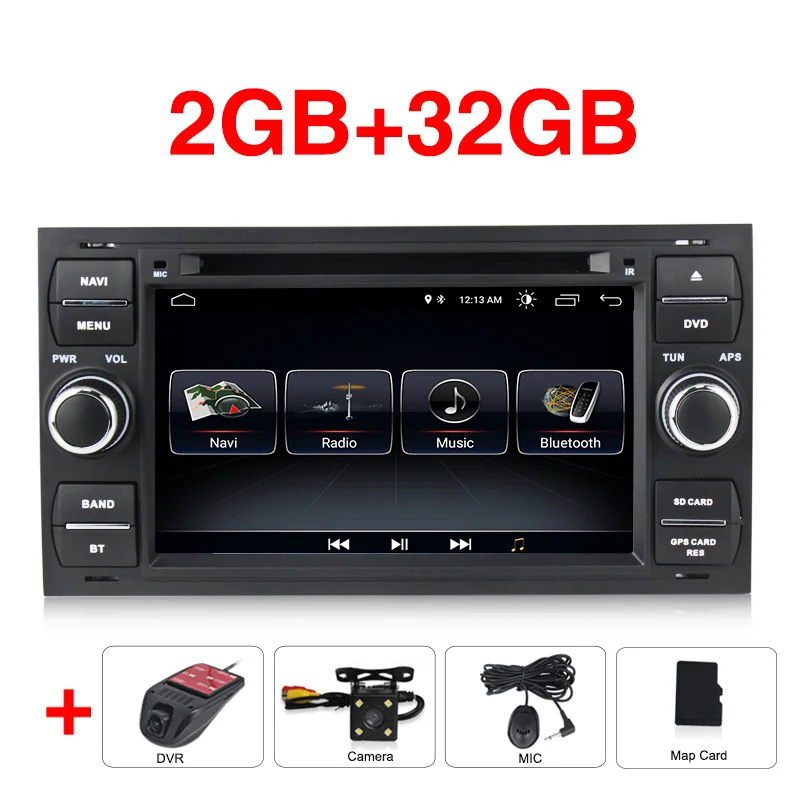 Car dvd camera DVR B Android 8,0 для Ford Mondeo Focus Transit C-MAX S-MAX Fiesta автомобильный dvd мультимедийный плеер gps Навигация BT wifi RDS карта Микрофон - Цвет: Car dvd camera DVR B