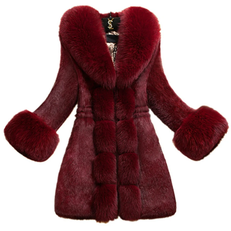 Шуба 2019 женская элегантная осенне-зимняя шуба из искусственного меха кролика