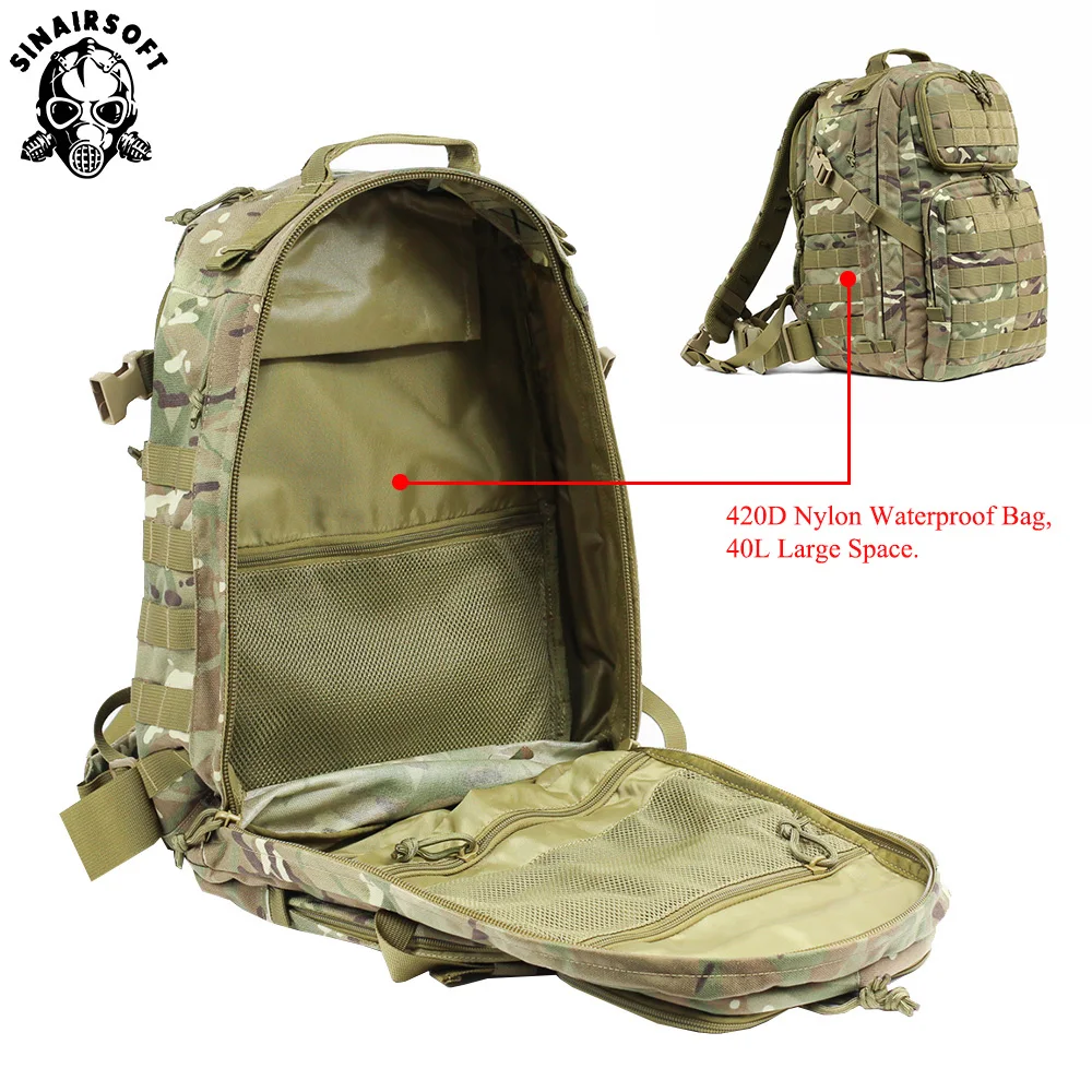 SINAIRSOFT 55L Открытый Molle водонепроницаемый тактический рюкзак Альпинизм Охота-сумки треккинг Открытый Военная Рыбалка
