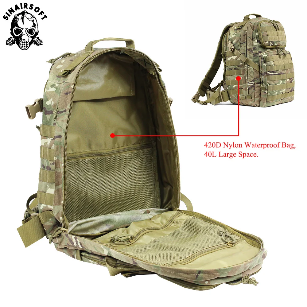 SINAIRSOFT 55L Outdoor Molle Waterproof Tactical Backpack Mountaineering Hunting-Bags Trekking Outd